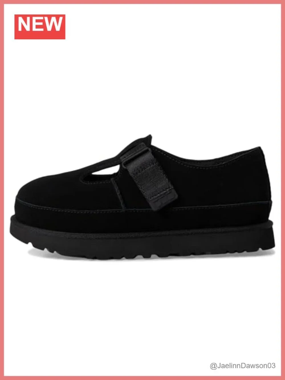 Suede Mary Jane Flats with Adjustable Strap Hook & Loop